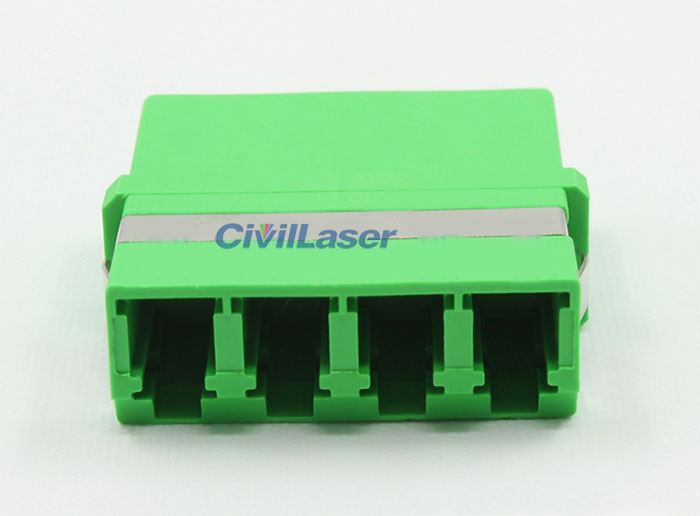 APC Connector LC Green Singal Mode Four Core Fiber Optic Adapter